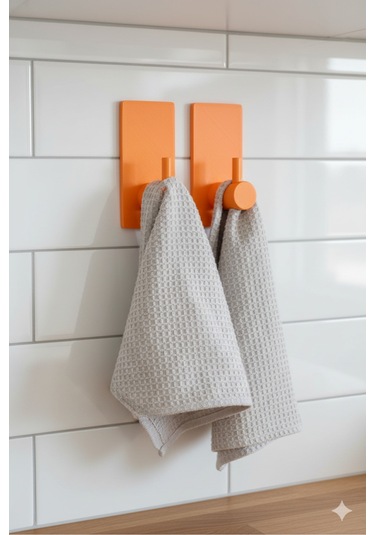 2 Li Askılık Kapı Arkası, Duvara Monte, Dayanıklı Malzeme, Sarı 65 Sarı