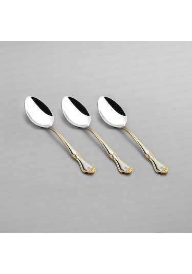 Nehir Lalezar Altın Sade 12 Kişilik 89 Parça Kutulu Çatal Kaşık Bıçak Takımı