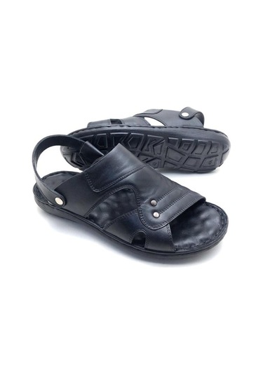 Umut Deri Büyük Numara Ortopedik Masajlı Sandalet (485691162)