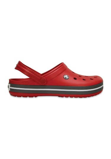 Crocs Kırmızı Unisex Crocband Kenarı Siyah Çizgili Terlik Kırmızı