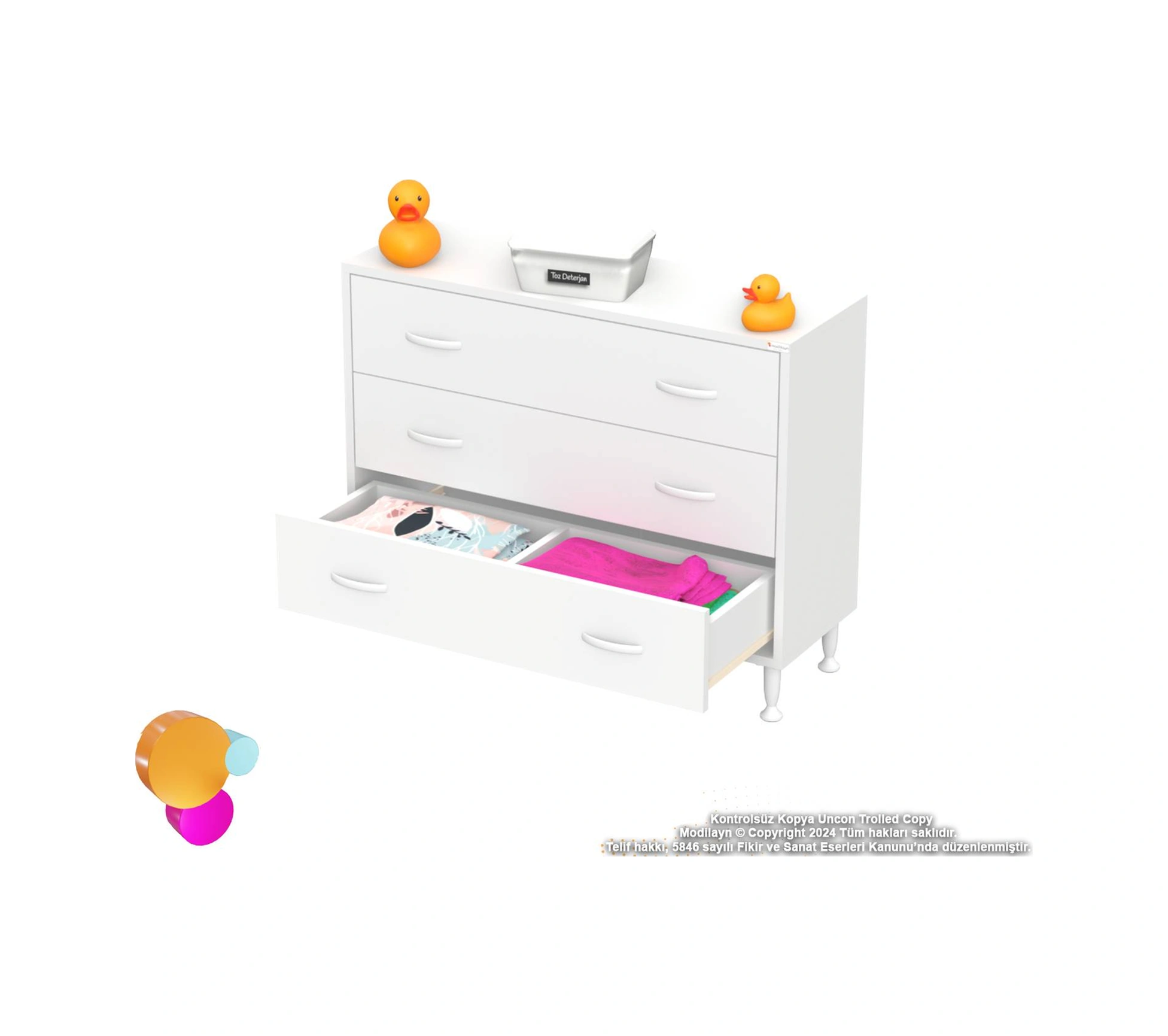 Efil Banyo Ve Mutfak Dolabı Çok Amaçlı Dolap 6 Bölmeli Banyo Organizeri Banyo Dolabı 100x75x32,5 Cm Beyaz