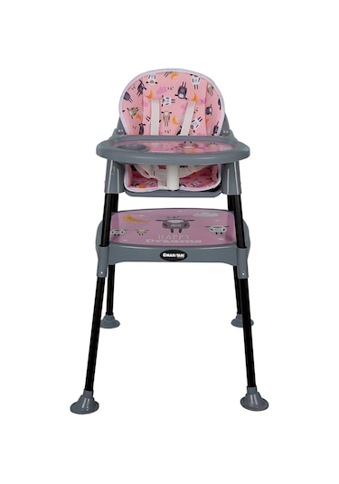 Maxi Taxi Feeding Kuzu Desenli 3 İn 1 Mama Sandalyesi - Pembe