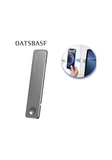 Konesam Gri Aluminyum Manyetik Telefon Tutucu - Bilgisayar Ekran Yanı Montajlı, Boyun Ağrısı Azaltıcı, Ergonomik Ve Uzay Tasarruflu