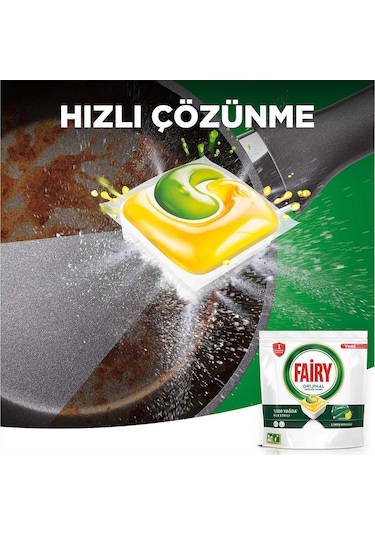 Fairy Hepsi Bir Arada Limon Kokulu Bulaşık Makinesi Deterjanı 70 Tablet