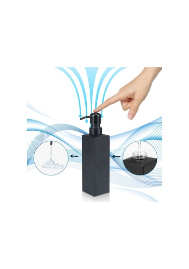 Xiaaokeji Paslanmaz Çelik El Yapımı Siyah Sıvı Sabunluk Donanımı Siyah