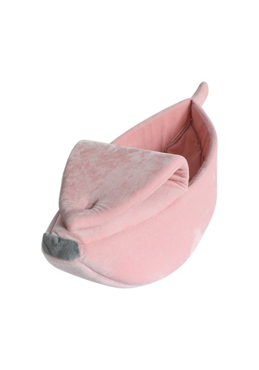 Leezsing Muz Kedi Yatağı Evi Yavru Köpek Yastığı Kulübe Taşınabilir Sıcak Evcil Hayvan Sepeti Malzemeleri Mat