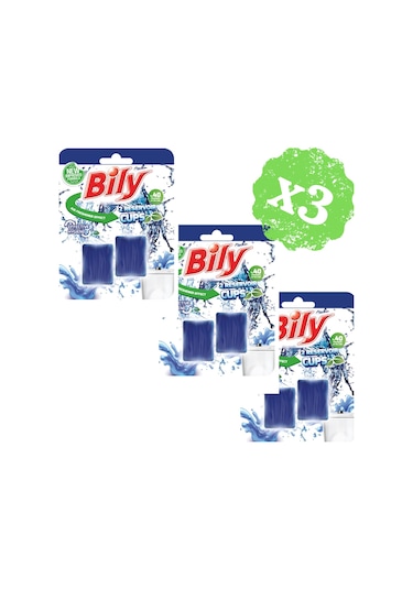 Bily Wc Klozet Rezervuar Blok Mavi Su 3'lü 2 x 50 G