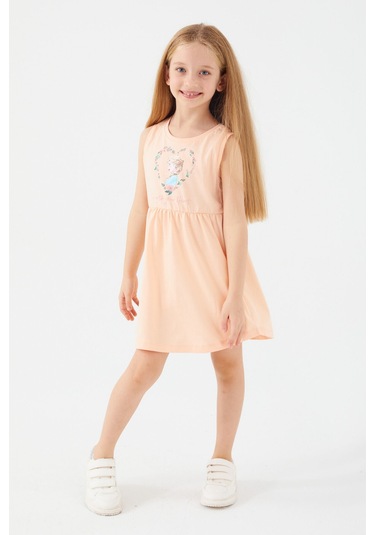 Frozen Go With Your Heart Somon Kız Çocuk Gecelik Somon