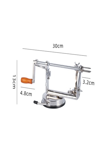 Geeroyoo El Elektrikli Olmayan Elma Soyucu, Çekirdek Kaldırıcı Ve Dilimleyici 3'ü Bir Arada, Paslanmaz Çelik, Vakum Emici Tabanlı Ev Ve Ticari Kullanım Gümüş