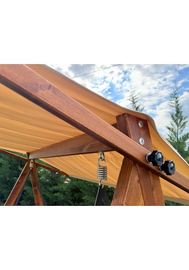 Riva 2100 3 Kişilik Ahşap Bahçe Salıncağı