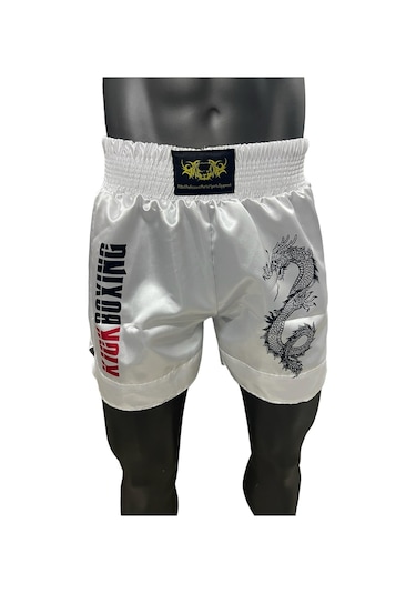 Dijital Baskılı Kick Boks Şortu - Antrenman Ve Müsabaka Şortu Beyaz