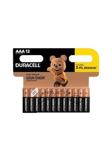 Duracell LR03/MN2400 Alkalin AAA İnce Kalem Pil 12'li