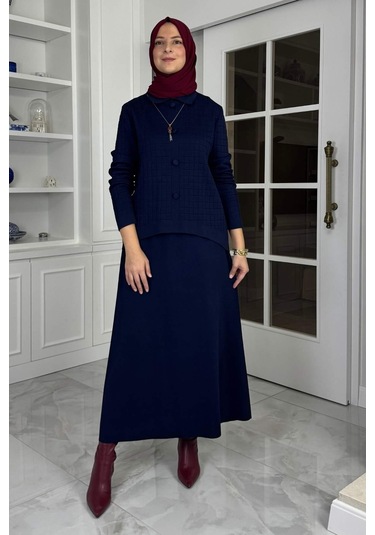 Kumsal Triko Takım Lacivert Çok Renkli