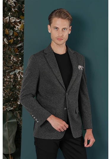 C 653 Slim Fit Siyah Spor Ceket Siyah