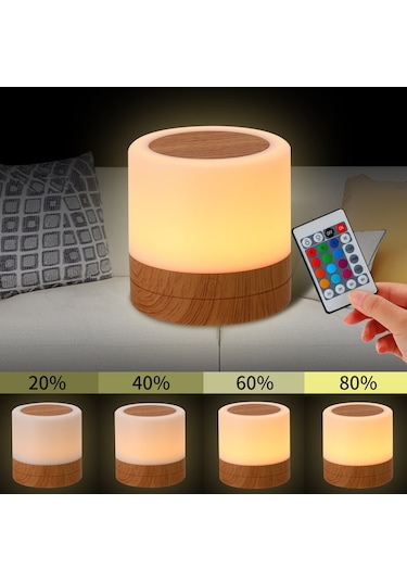 Masaüstü Ledleri Renkli Yatak Odası Başucu Gece Lambası Beyaz