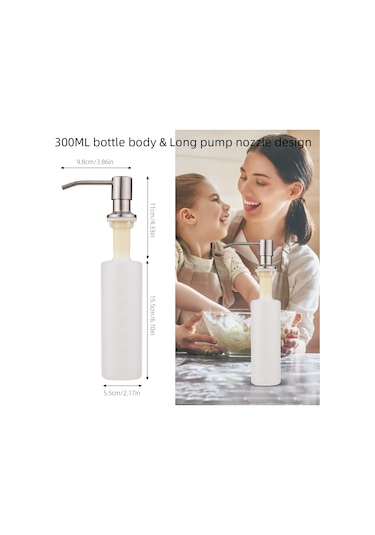 Mufunye 3 Adım El Yapımı Çevre Dostu 300ml Paslanmaz Çelikli Sabunluk - Mutfak, Banyo, Yatak Odası İçin Çok Amaçlı