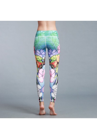 Paıyıge Kadın Baskılı Papağan Hk56 Yoga Pantolon Yeşil