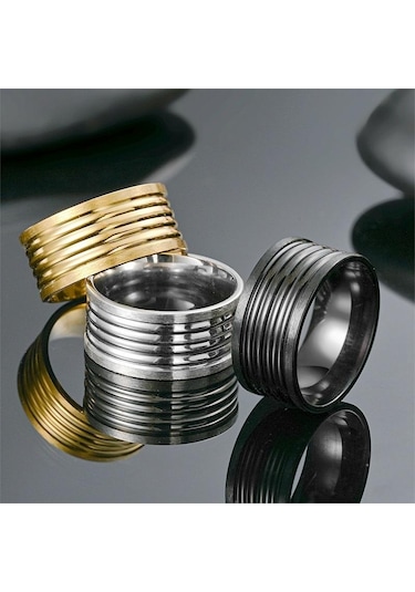 Gümüş Yeni Ürünler Ve Titanyum Çelik Erkek Yüzüğü Eğlence İş Rüzgar Yüzüğü Avrupa Ve Amerikan El Aksesuarlarının Geniş Versiyonu 12 Gümüş