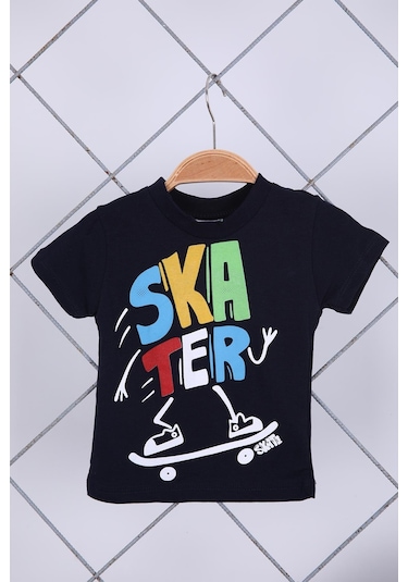 Babyhola 2'li Tişört Şort Erkek Bebek Çocuk Bayramlık Alt Üst Takım Elbise 02001 Mavi