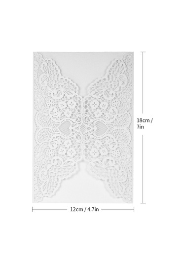 Mufunye 10 Adet İnci Kağıt Davetiye Kartı Davetiye Tutucuları Düğün Doğum Günü Partisi Yıldönümü İçin--beyaz
