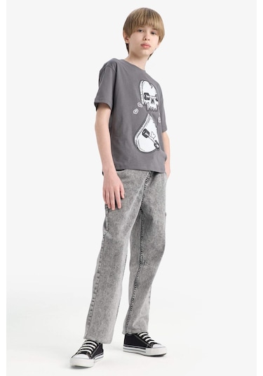 DeFacto Erkek Çocuk Jogger Fit Esnek Bantlı Paça Jean Pantolon D6554A825SPNM18