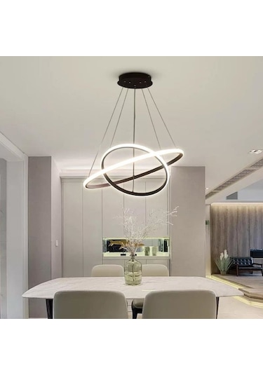 Siyah 2'li Günışığı Ledli Avize Siyah