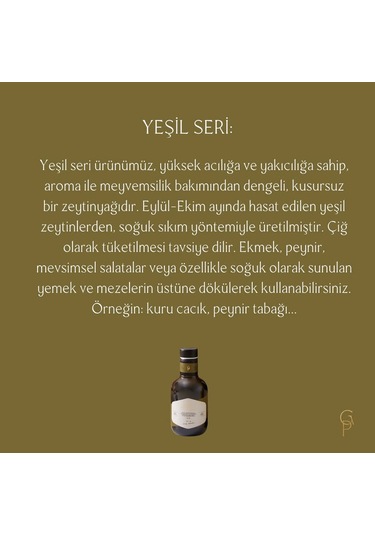 Milas Memecik Erken Hasat Soğuk Sıkım Yeşil Seri Cam 500 ML