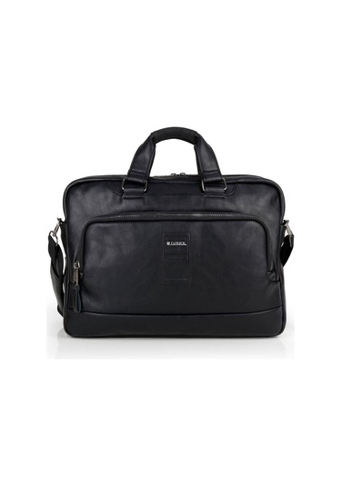Tab Suni Deri Dizüstü Bilgisayar Çantası İki Bölmeli 15,6''-126347 Siyah
