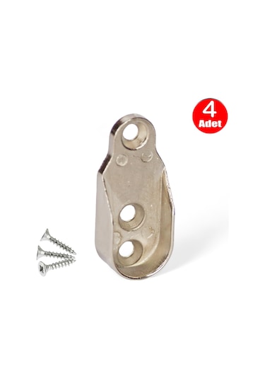 Aletçantam Dolap İçi Oval Gardrop Boru Tutucu Aparatı Elbise Askı Flanşı - 4 Adet