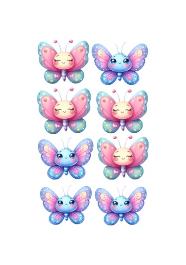 Kelebek Yenilebilir Cupcake Ve Pasta Resim Baskı