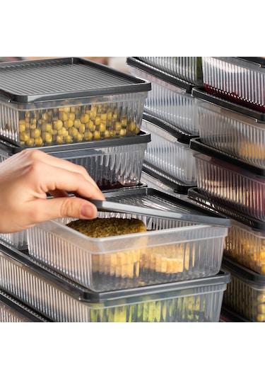 Porsima 8li Nofrost Buzdolabı Saklama Kabı Organizer Antrasit