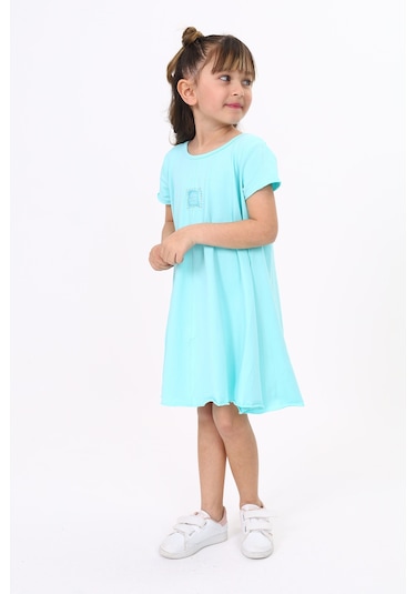 Toontoy Kız Çocuk Elbise Mint Yeşili