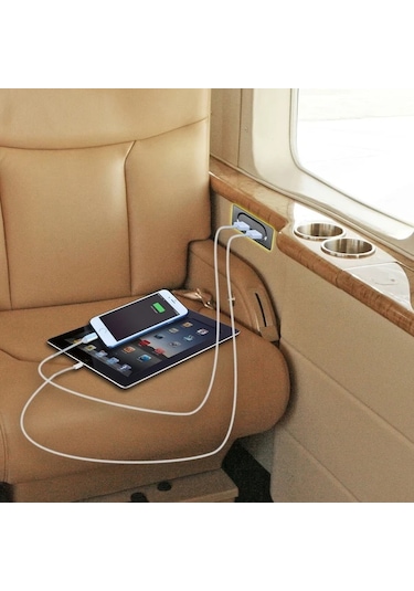 Xuweiwei Krom Çift Usb Portlu Hızlı Şarj 12v Priz Motor Araç Karavan İçin