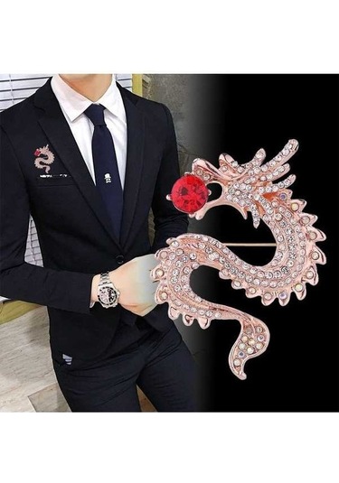 Dancemonkey Jzcat Erkek Moda Takım Elbise, Püskül Metal Korsaj, Basit Yaka Pin-xz12 Açık Pembe