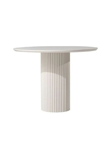 Breeze Yuvarlak Ahşap Bohem Masa 90x90 Beyaz