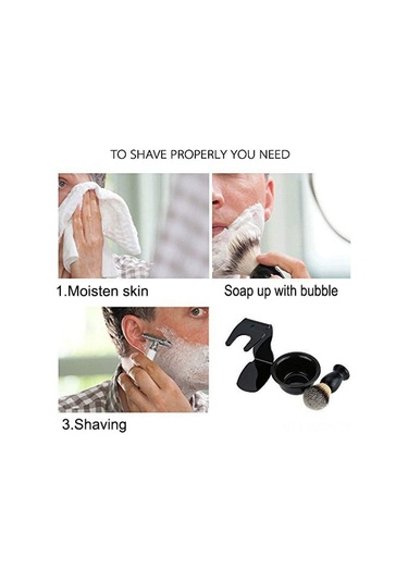 Neevoyu Temizleme Ve Tıraş İçin Saf Badger Nylon Fırça, Nilon Kollü Abs Malzeme Hediyelik Kutulu Set Siyah