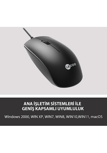 Lecoo Ms100 Usb Kablolu 1000dpı 3 Tuşlu Optik Mouse Ms100