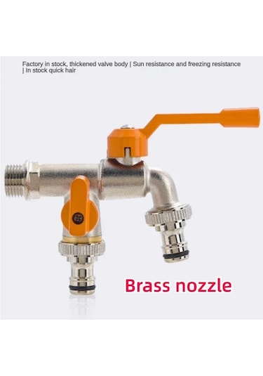 Açık Çift Su Musluk Musluk Dış Bahçe Hortumu Musluk Adaptörü 1/2 1