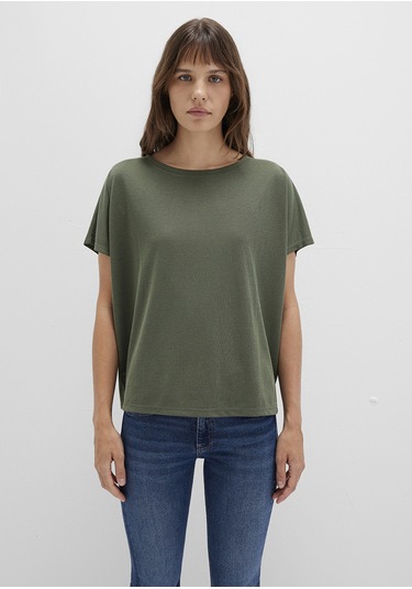 Mavi - Lux Touch Tencel Tm Modal Yeşil Basic Tişört 167245-71551 Yeşil Mavi - Lux Touch Tencel Tm Modal Yeşil Basic Tişört 167245-71551 Yeşil