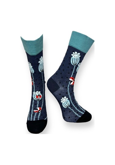 4'lü Unısex Yonca Ve Arı Temalı Esnek Nem Alabilen Pamuklu Spor Soket Çoraplar Çok Renkli