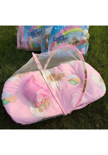 Katlanabilir Bebek Cibinlik Sineklik Seti, 92 cm - Pembe