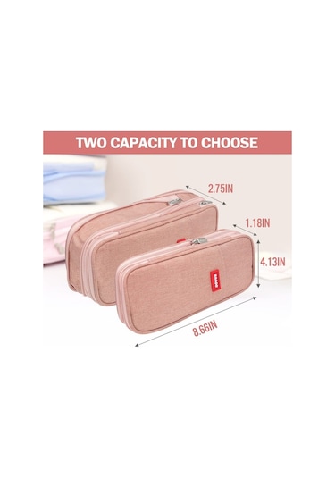 Genişletilebilir Büyük Kapasiteli Okul Ve Ofis Kalem Kutusu, Çok Bölmeli Pratik Kalemlik, Öğrenci Ve Kırtasiye Malzemeleri İçin Sarı