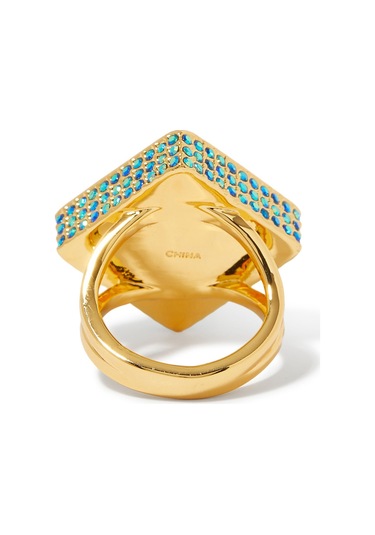 Eagle Square Cocktail Ring Kadın Yüzük 2x2x2.5 Cm Mavi