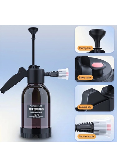 Mufunye 2l Manuel Köpük Püskürtücü - Araba, Bahçe Ve Ev Temizliği İçin Çok Amaçlı Basınçlı Spreyleme Sistemi