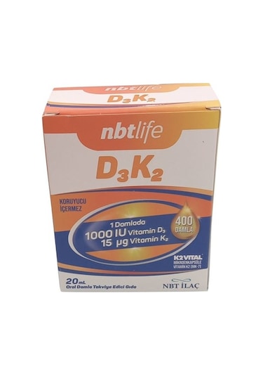NbtLife D3K2 Vitamin 20 ml Oral Damla