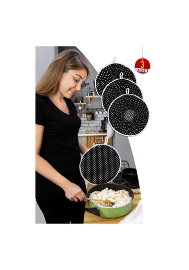 3 Adet Şık Ve Pratik Demlematik: Pilav Demleme Örtüsü , Tencere Kapağı Bonesisiyah Pauntiye