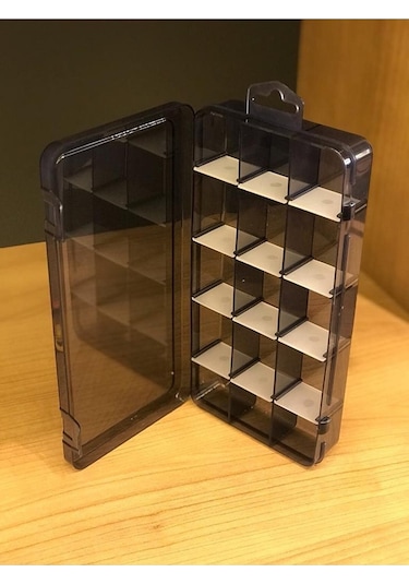 Bayev 2'li Füme Ayarlanabilir Bölmeli Düzenleyici Takı Kolye Boncuk Ilaç Küpe Yüzük Kutusu Organizer