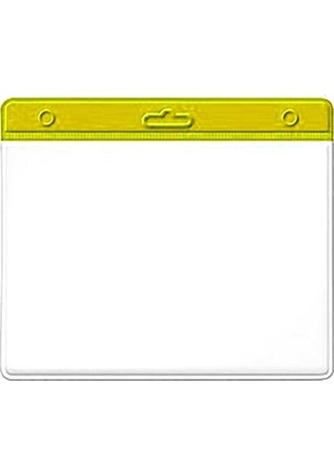 Sarff Kart Kabı Şeffaf 7.5x9.5 Sarı Şerit Yatay - 15 Adet