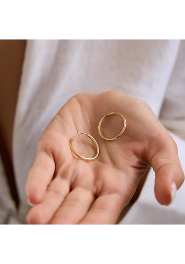 14k Altın Halka Küpe 1,2 Mm 2.8 Cm Gizli Kilit T14301 Renkli