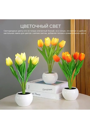 Lemestar Bitki Ve Bonsai Tasarımlı Enerji Tasarruflu Gece Lambası, Mekanik Anahtarlı, 3v Güç Kaynağı Sarı